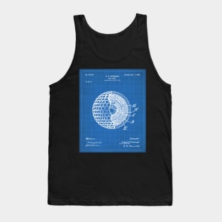 Golf Ball Patent - Golfer Art - Blueprint Tank Top